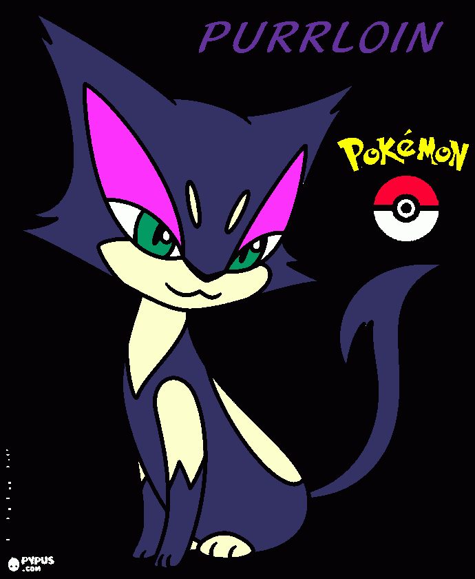 shiny purrloin coloring page