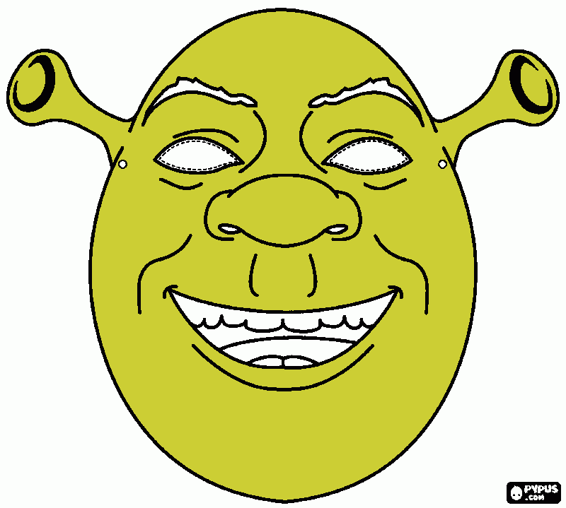 shrek mask coloring page