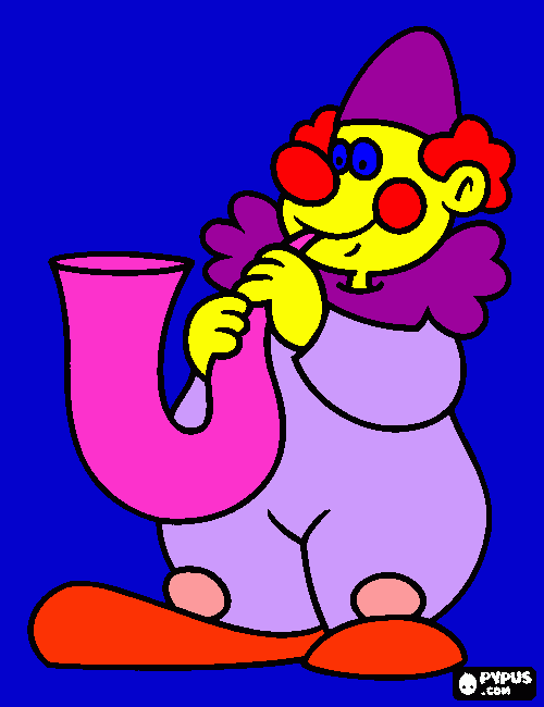 silly clown coloring page