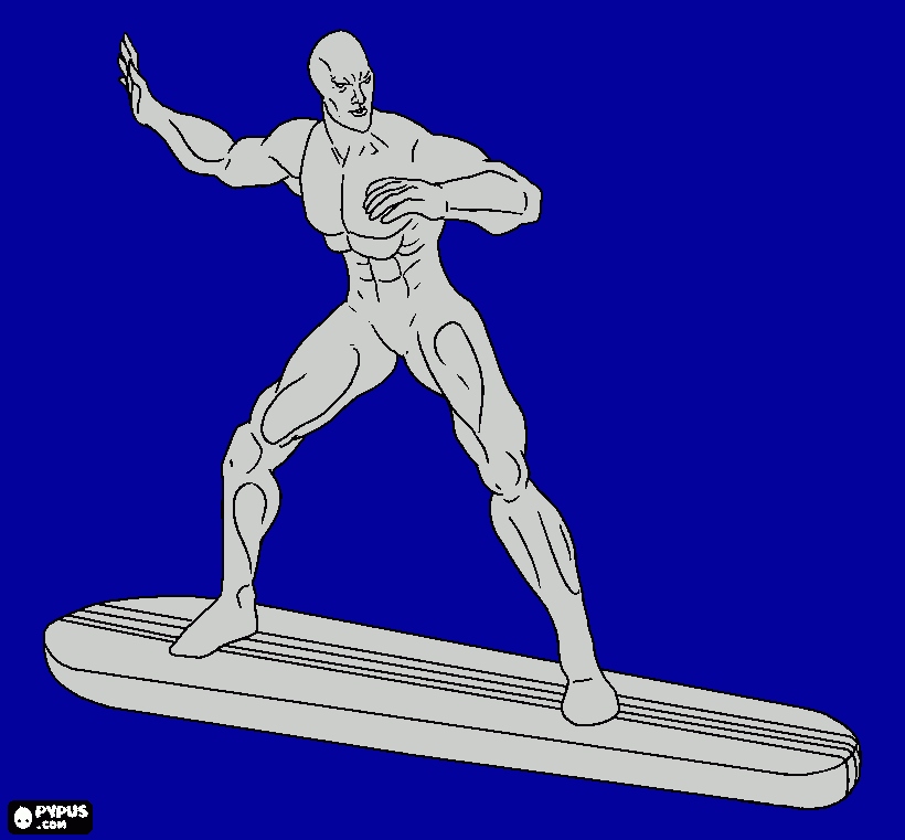 silver surfer coloring page