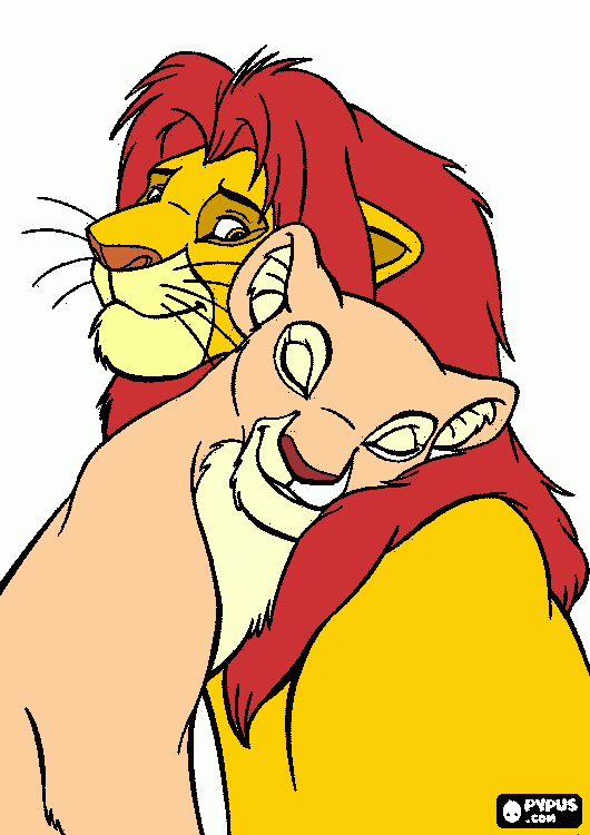 Simba And Nala coloring page