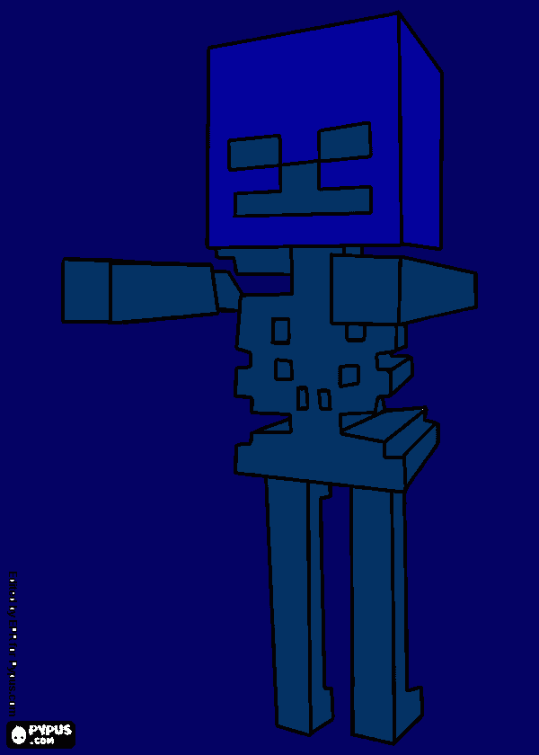 Skeleton Minecraft coloring page