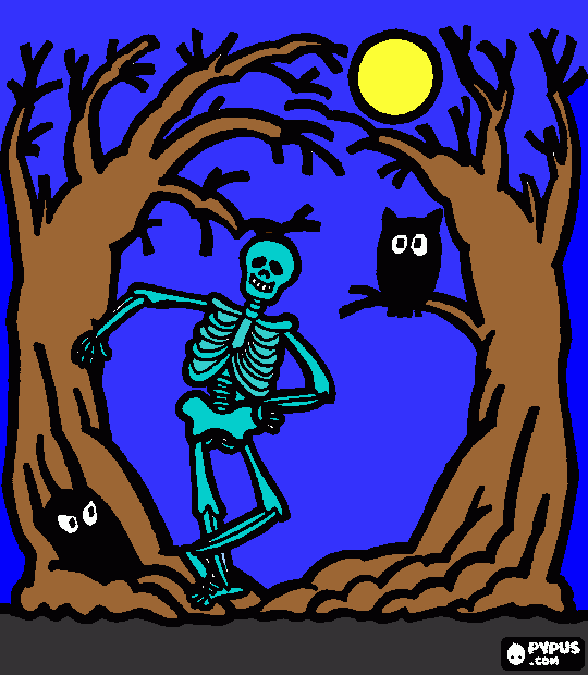 skeleton coloring page
