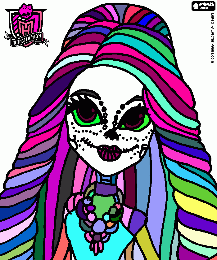 Skelita Calaveras the mexican girl coloring page