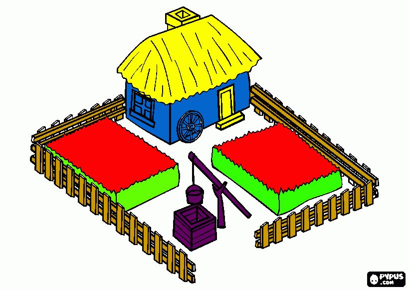 small farm or farm house coloring page