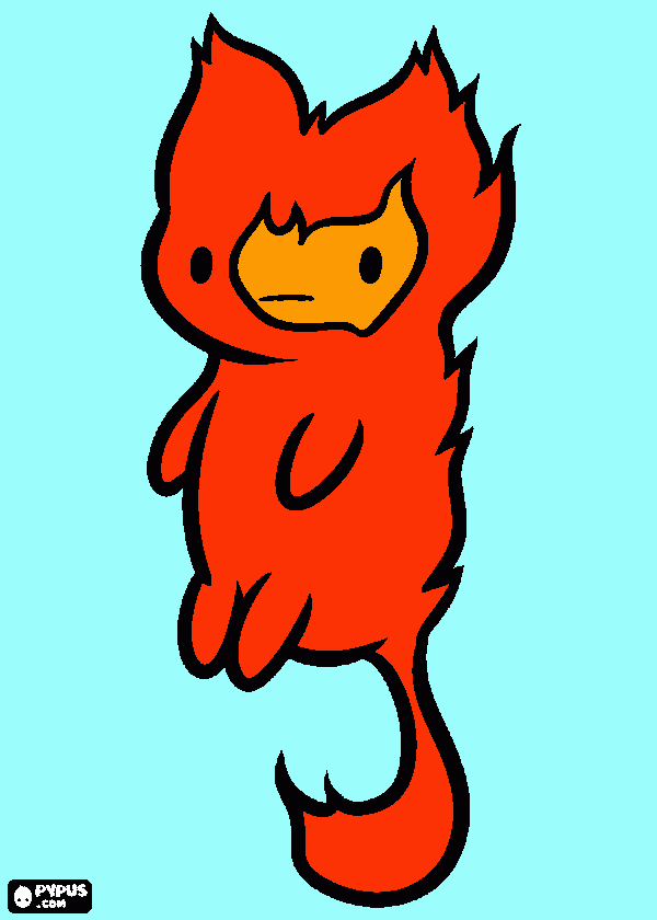 Small Fire Creature coloring page