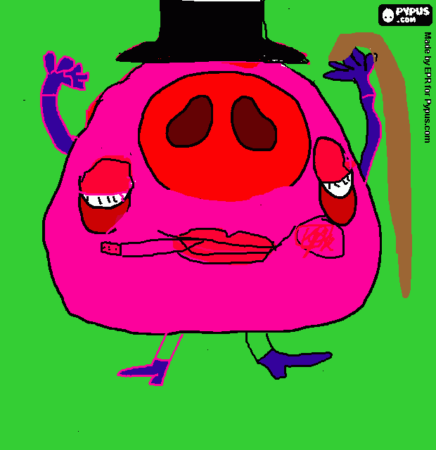 smoking pig coloring page