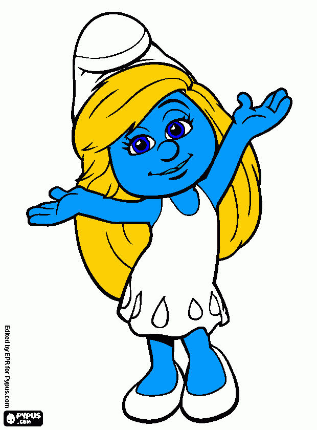   smurfette coloring page