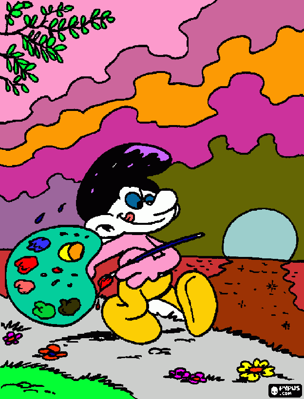 Smurfie coloring page