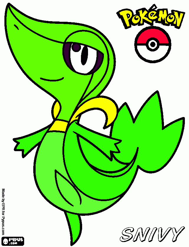 Snivy shatal matal coloring page