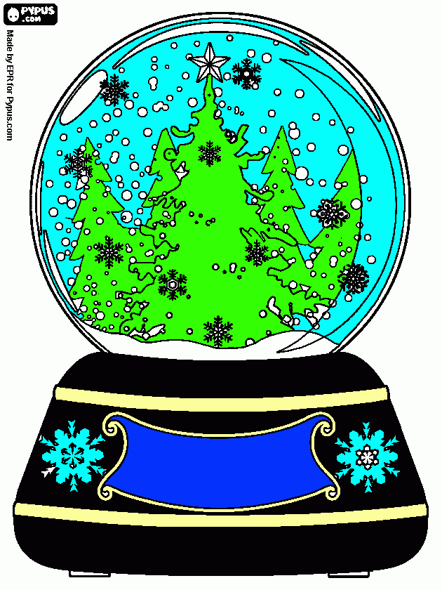 snowglobe coloring page