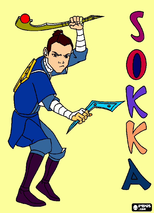 sokka coloring page