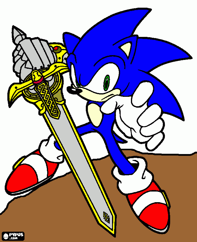 Sonic and Caliburn coloring page