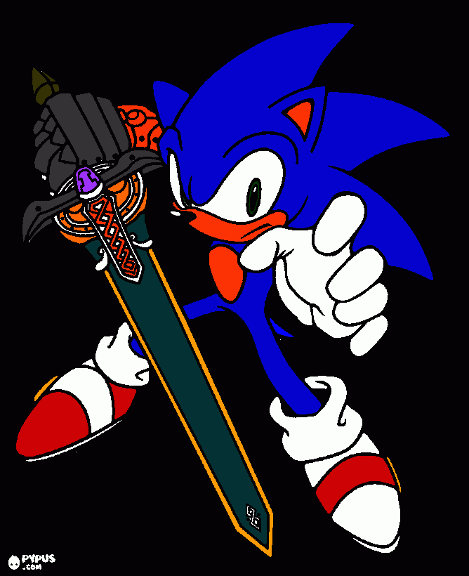 Sonic and Sword coloring page