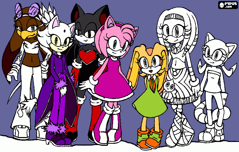 sonic heros coloring page
