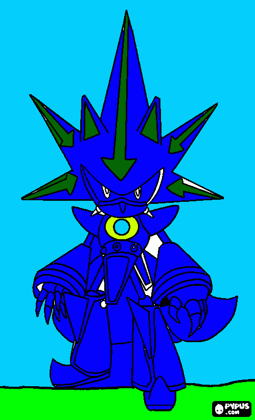 sonic robot coloring page