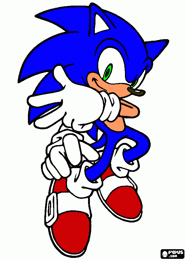 sonic the hedghog coloring page