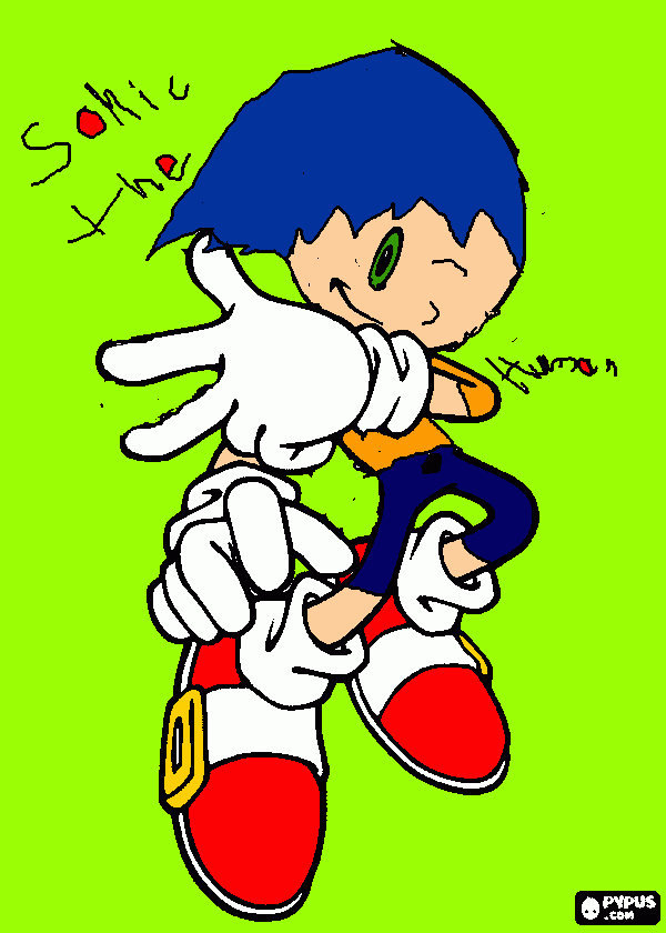 sonic the human coloring page