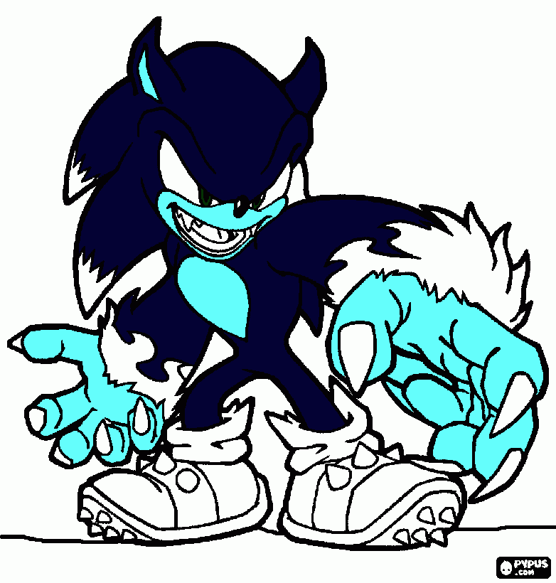 sonic the wearhog coloring page