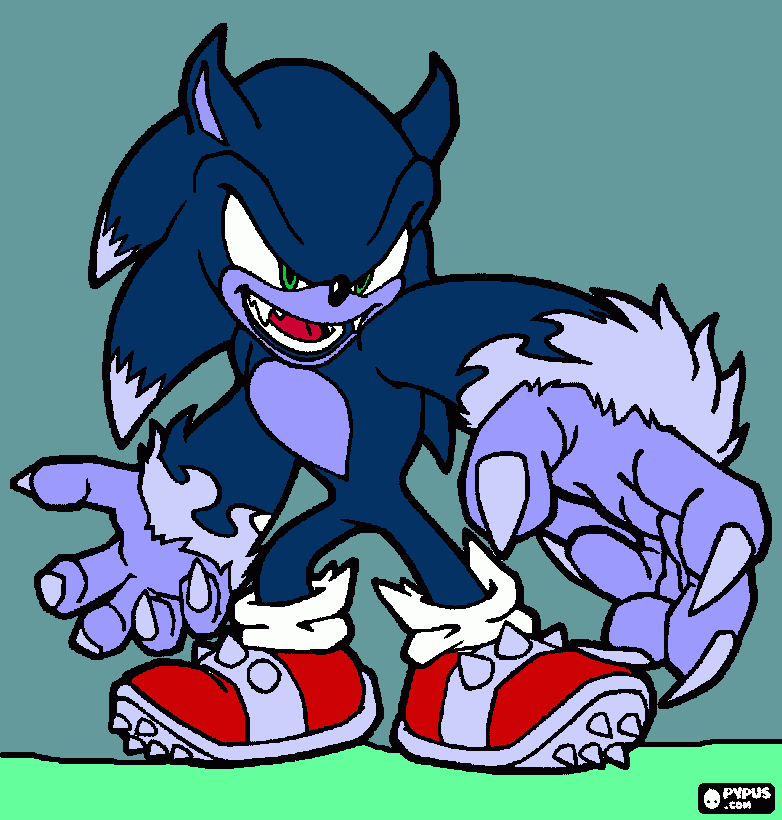 sonic the werehog coloring page