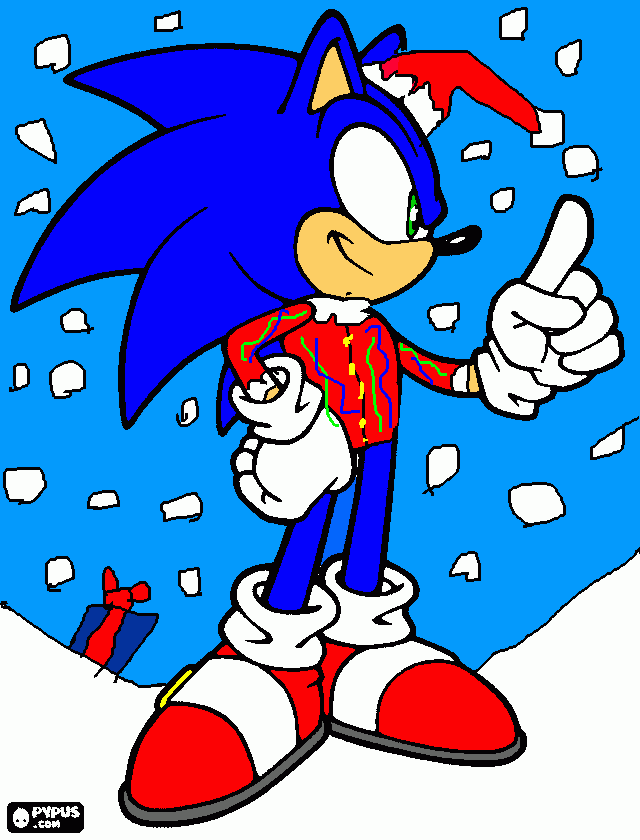 sonic téli dizájn coloring page