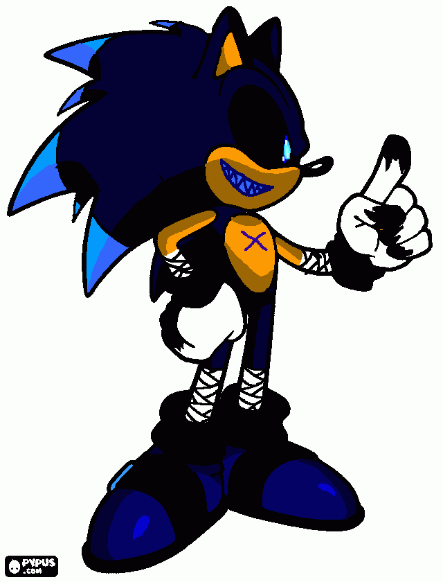 Sonic.Broken FNF version coloring page
