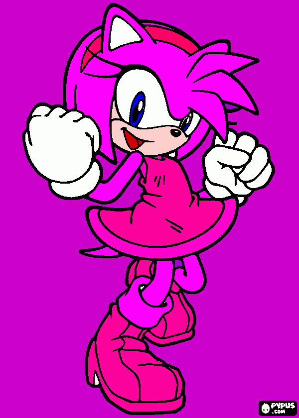 sonic's girlfriend amy coloring page