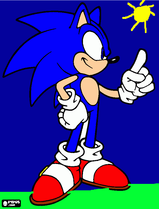 sonik coloring page