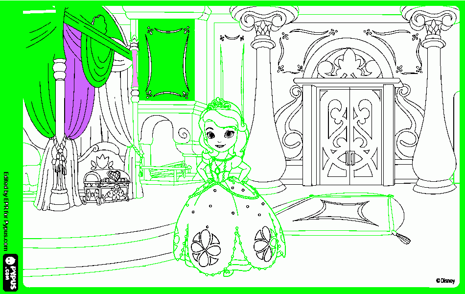 SOPHIA THE FIRST MY FAVOURITE SHOW coloring page