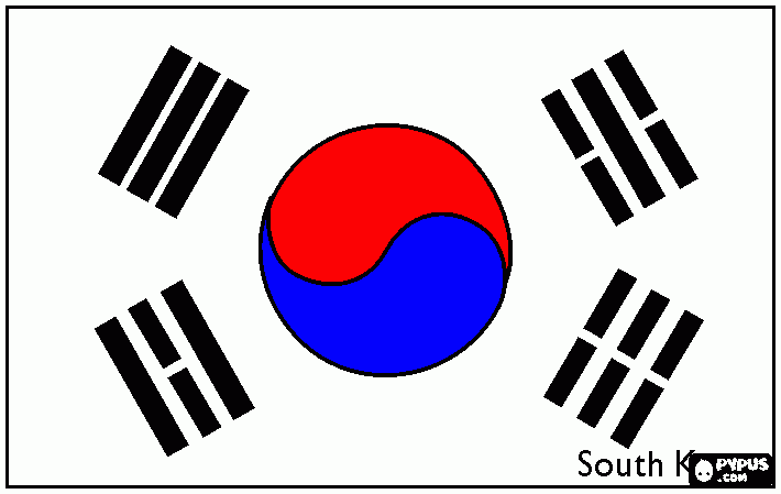 south korea coloring page