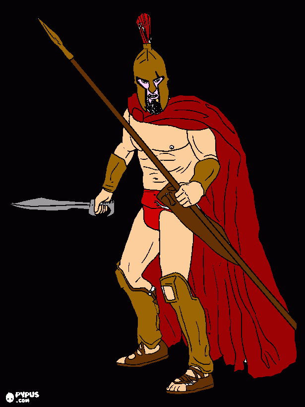 Spartan hoplite coloring page