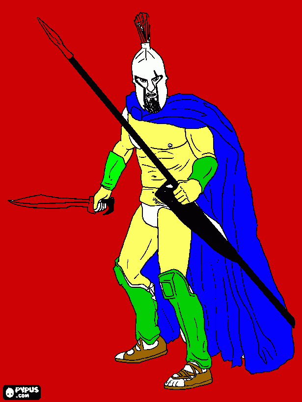 spartan warioir coloring page