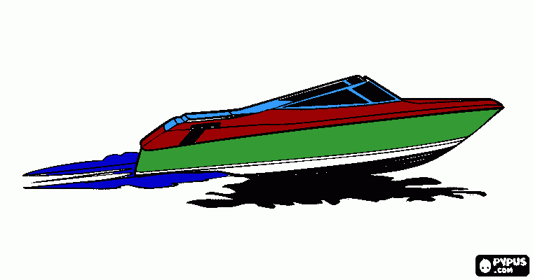 speedboat coloring page