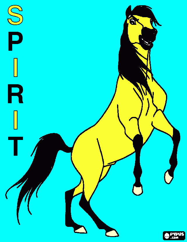 Spirit rearing up coloring page