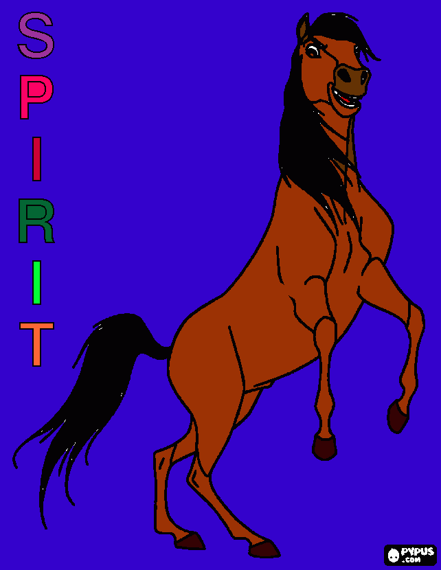 spirit the horse coloring page