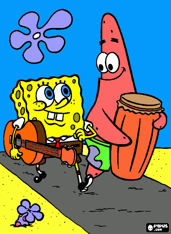spongebob and patrick coloring page