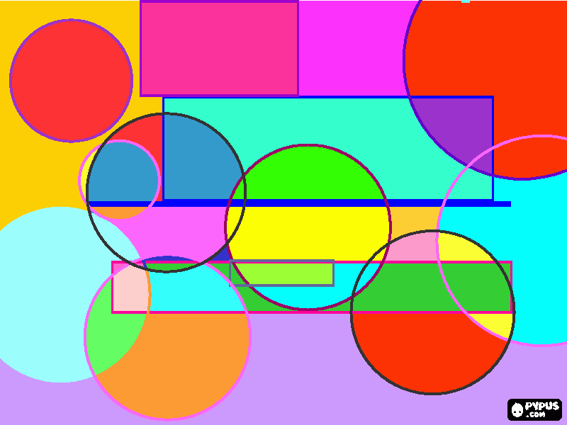 Squares and circles coloring page