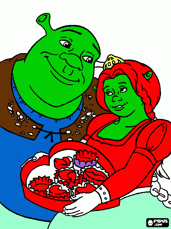 srekas ir fijona coloring page