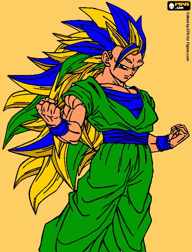 SSJ3 Xandex (Fusion) coloring page