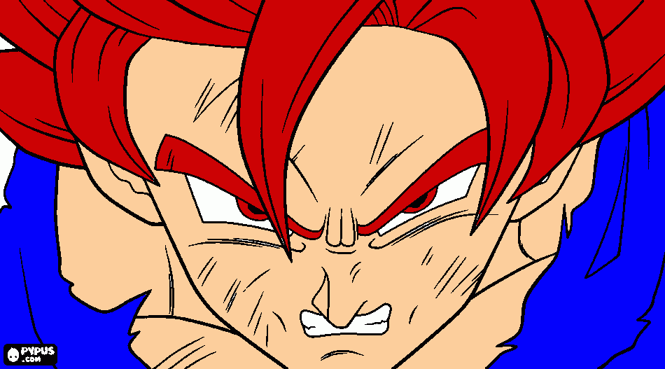 ssjgod goku coloring page
