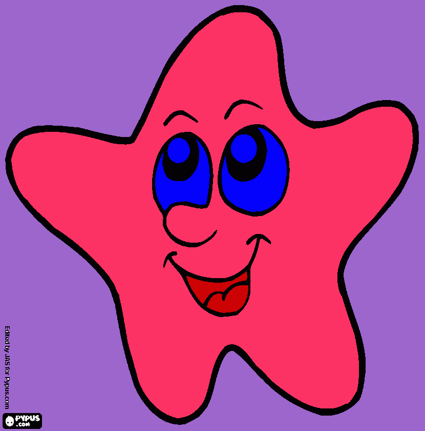 star pink coloring page