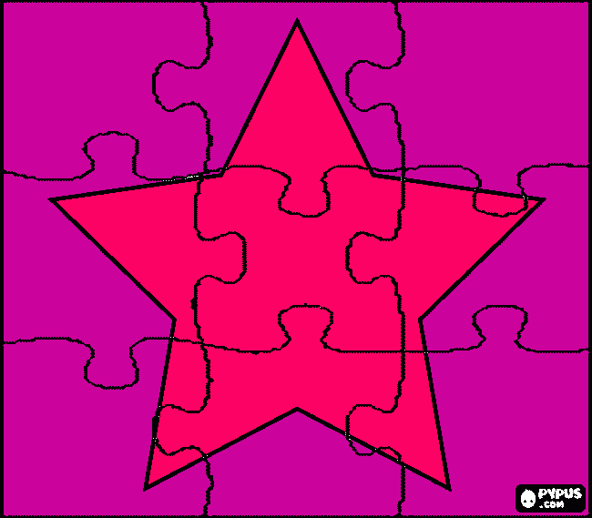 star puzzle coloring page