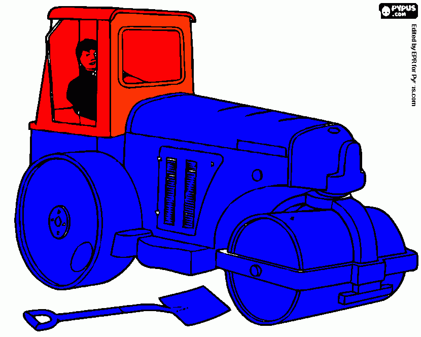 steam roller coloring page