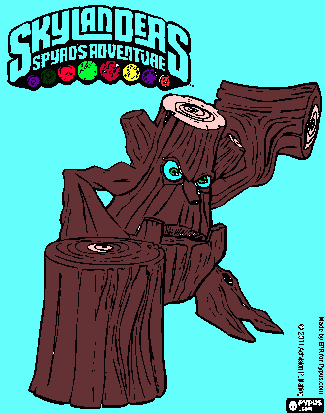 Stomp Smash the log guy coloring page
