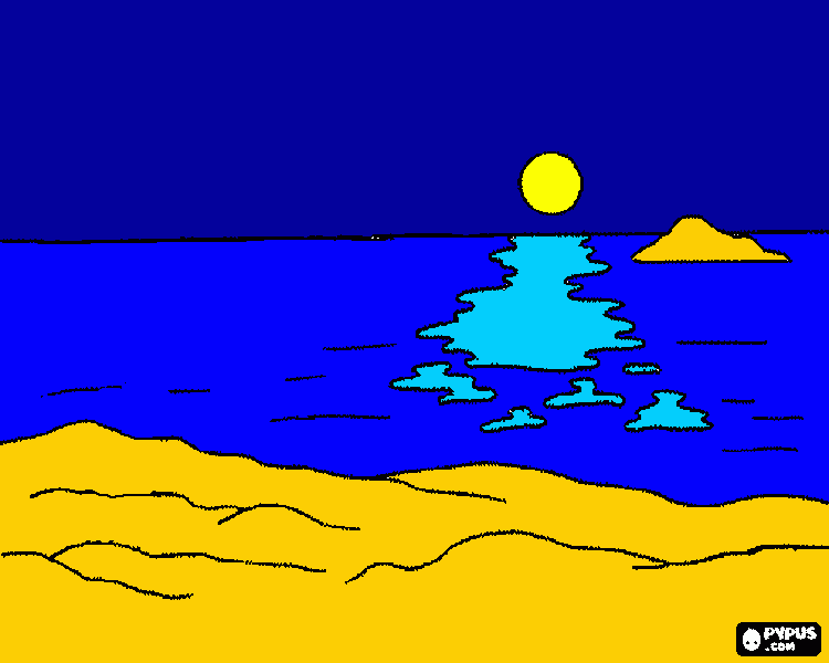 sunset coloring page