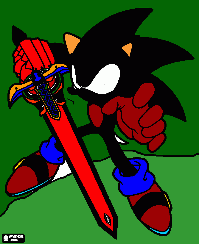super black knight dark sonic coloring page