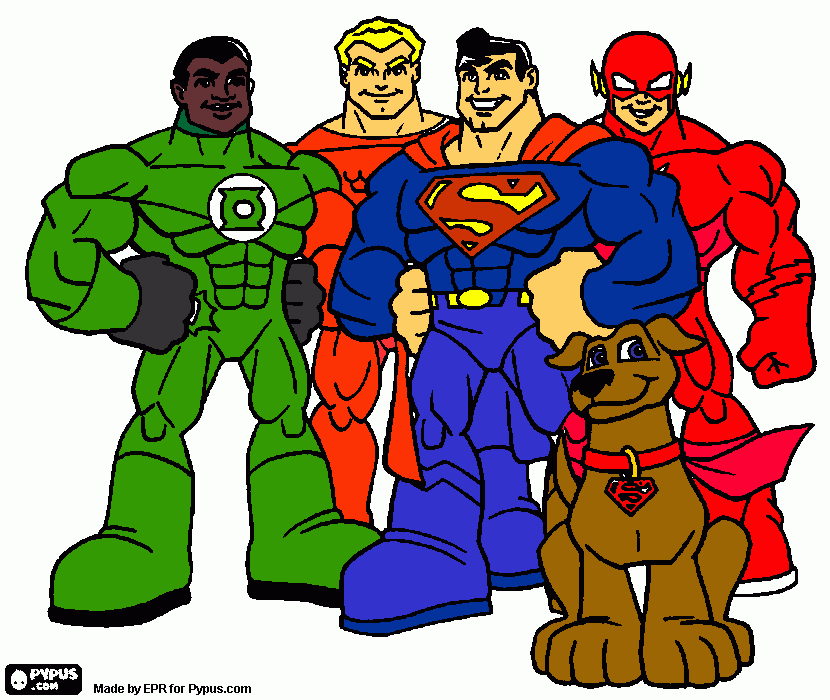 superheroes coloring page