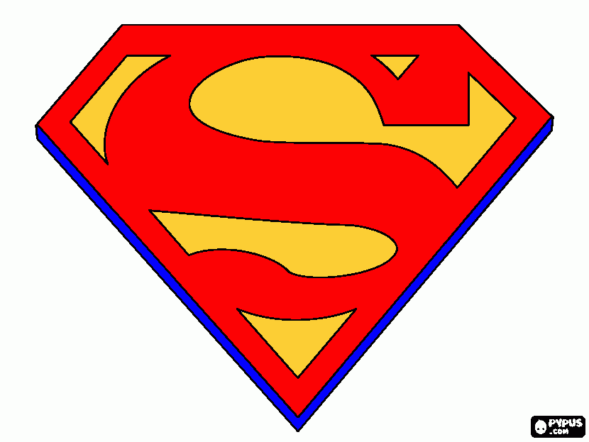 Superman color logo coloring page