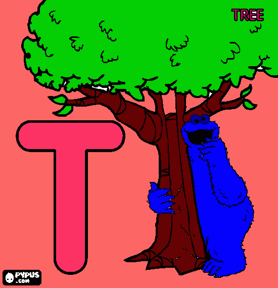 T Of Tree coloring page
