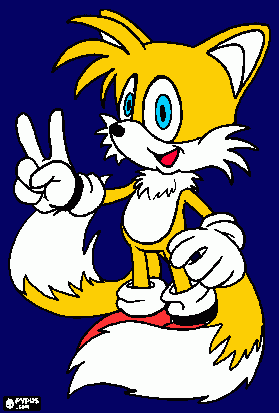 tails t fox coloring page